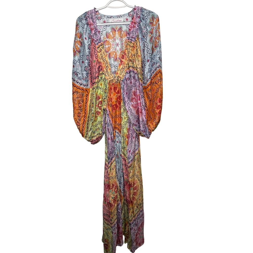 Revolve sundress tiya maxi dress in saint tropez‎ colorblock vibrant womens L/XL - Picture 2 of 10